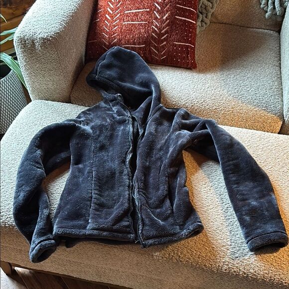 Velvety Black Hooded Jacket by Bench - Picture 1 of 7